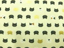 ネコ柄 生地 布 NEKO4 三毛と黒 HR3220-12A フェイス QUILT GATE キルトゲイト 百華繚蘭 ひゃっかりょうらん 和柄 動物柄 猫柄 金ラメ装飾 クロネコ 黒猫 三毛猫 商用利用可能