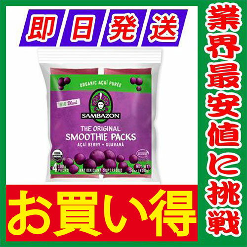 【夏のマストアイテム 10%OFF】アサイー(アサイ) スムージー リオブレンド(加糖) 100g×4袋 サンバゾン【要冷凍】【あす楽対応】【アサイーボール】【アサイー ジュース】【アサイー スムージー】