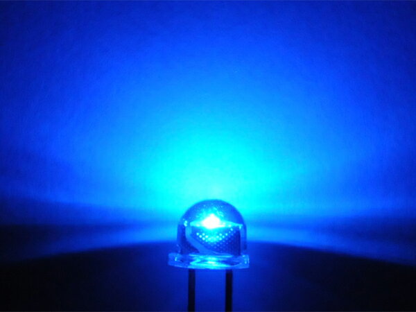 038■LED5mm　帽子型LED　青色　広角180°■100個
