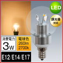 LED電球 E12 E14 E17 25W相当 調光器対応 全方向タイプ G45 クリア電球 小形電球形 3.0W 演出・装飾タイプ