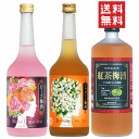 こだわりアロマ梅酒セットA 720ml x 3本【送料無料※地域限定】【あす楽】【楽ギフ_包装】【送料込】ジャスミン/ローズ/紅茶