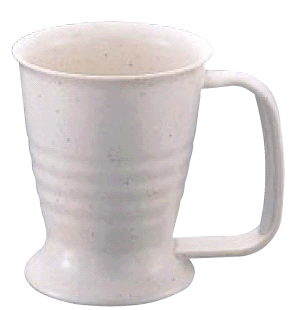 【介護・自助食器：マグカップ】【自分で持って飲める！蓋つきだから衛生的】やさしいマグカップ（ポリプロピレン）大（3-1767-1301）