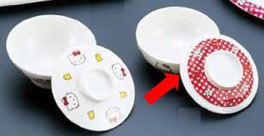 【キティちゃんの子供用食器】HelloKitty メラミン「ニューキティ」シリーズ 汁碗（ふた付） （3-1749-0801）