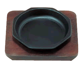【鉄板・ステーキ皿】【サイズ：13cm】 (S)ミニステーキ皿八角 (3-1300-1901)料理の保温や、鉄分の吸収に効果的