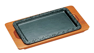 【鉄板・ステーキ皿】【サイズ： 25.5cm×15.5cm】 YKステーキ皿K5角蘭 (3-1306-0601)料理の保温や、鉄分の吸収に効果的