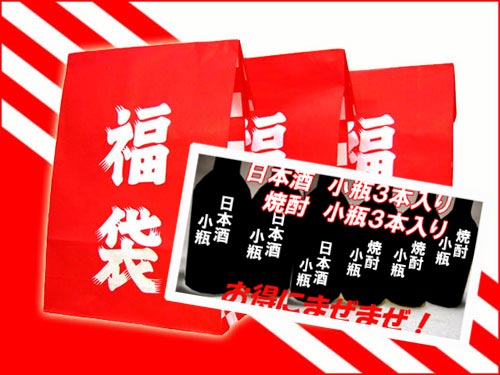 【送料無料】超満足まぜまぜ福袋小瓶6本■焼酎3本 日本酒3本入り