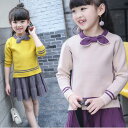 子供服 女の子 ワンピースドレス リボンレベル 長袖 2点上...