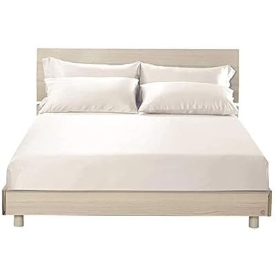 【縫い目なし】19匁シルクボックスシーツ (クイーン（160x200x30cm）, アイボリー)