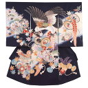 お宮参り 男の子 / 266紺地 . 刺繍鷹と紅葉 /レンタル 帽子 よだれかけ 着物 お宮参り着物 男児 祝い着 男 のしめ 産着 初着 宮参り 京都 赤ちゃん ベビー帽子セット無料レンタル 送料無料