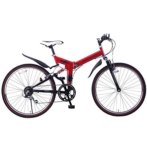 自転車 折畳ATB26・6SP・Wサス レッド M-671 / 株式会社池商 4547035167132の画像