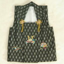 七五三着物男の子 被布単品 黒グレー色 兜刺繍 金コマ刺繍 ...