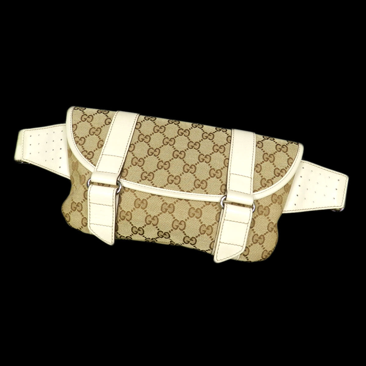 GUCCI【グッチ】GG柄ウエストポーチ ヒップバッグ・ウエストバッグ GGキャンバス×レザー ユニセックス 【中古】【cabcahda】