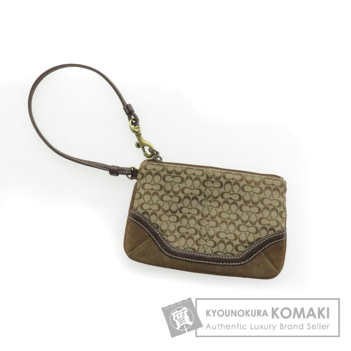 COACH【コーチ】 ミニシグネチャー アクセサリーポーチ キャンバス レディース 【中古…...:kyounokura:10255158