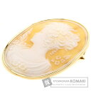 シェルカメオ ブローチ K18YG 12.6g レディース 【中古】