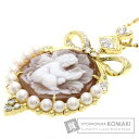 カメオ/パール/真珠/ダイヤモンド オッタヴィアーノ作 ネックレス K18イエローゴールド 13.2g レディース 【中古】