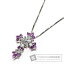 0.3ct ピンクサファイア/ダイヤモンド/クロス ネックレス K18ホワイトゴールド 3.6g レディース 【中古】