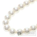 MIKIMOTO パール/真珠 Mチャーム付き ネックレス K18ホワイトゴールド レディース 【中古】【ミキモト】