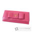 プラダ リボンモチーフ 長財布(小銭入れあり) レザー レディース 【中古】 【PRADA】