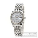 ロレックス 179174NG デイトジャスト 10Pダイヤモンド 腕時計 OH済 ステンレススチール/SS/K18WG レディース 【中古】【ROLEX】