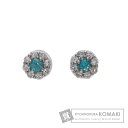 【25H限定ポイント5倍!8/21(水)1:00迄】0.05ct パライバトルマリン ダイヤモンド ピアス プラチナPT900 1.2g レディース 【中古】