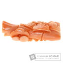 サンゴ 珊瑚 帯留め 金属製 15.7g レディース 【中古】