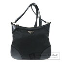 プラダ ロゴプレート ショルダーバッグ ナイロン素材/レザー レディース 【中古】【PRADA】