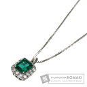 クレサンベール エメラルド ダイヤモンド ネックレス K18ホワイトゴールド レディース 【中古】【CRESCENT VERT】