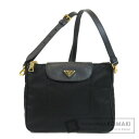 プラダ BT0933 ロゴプレート ショルダーバッグ ナイロン素材/レザー レディース 【中古】【PRADA】