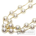 タサキ アコヤパール 真珠 ダイヤモンド ネックレス K18イエローゴールド レディース 【中古】【TASAKI】
