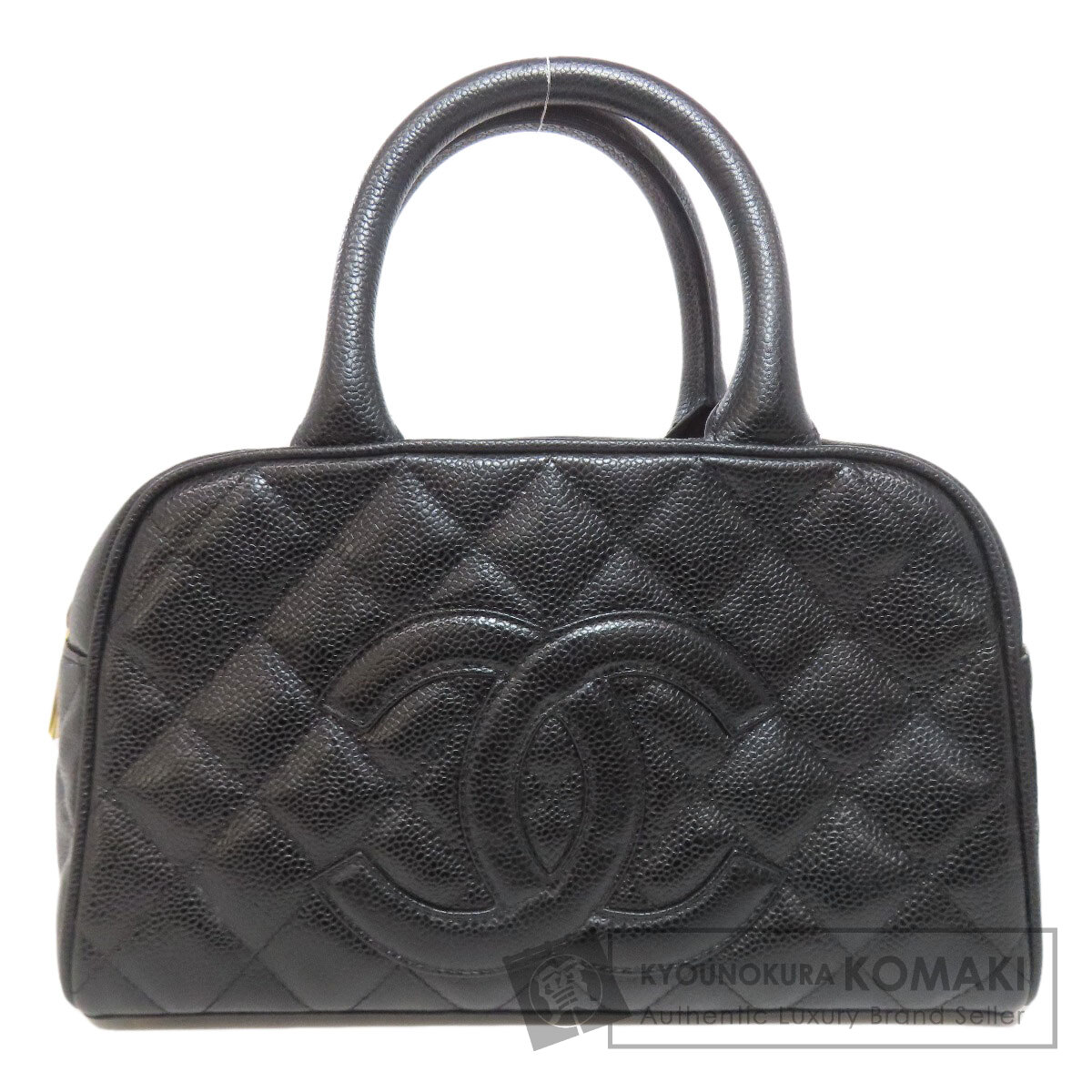 シャネル ミニボストンバッグ マトラッセ ゴールド金具 ボストンバッグ グレインド カーフスキン レディース 【中古】【CHANEL】