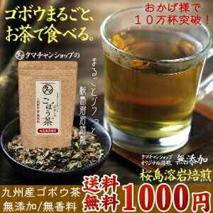 【送料無料】九州育ちの国産ゴボウ茶 (牛蒡茶) まるごと皮付き桜島溶岩焙煎のごぼう茶エイジングケア美容茶の無添加・無着色のランキング1位牛蒡茶【ゴボウ茶】【ごぼう茶】【無添加】【美容茶】【2sp_120810_green】