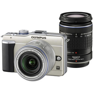 オリンパス【OLYMPUS】オリンパスペン Lite E-PL1 ダブルズームキット ゴールド★【EPL1】