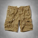 即日発送可!アバクロンビー&フィッチ 正規品 アバクロ Abercrombie&Fitch メンズ カーゴショーツ ハーフパンツ:A&F Cargo Shorts - Dark Khaki