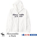 【新作!】アバクロンビー&フィッチ 正規品 アバクロ Abercrombie&Fitch メンズ ジップアップパーカー Full Zip Logo Hoodie ホワイト White【US限定モデル】