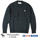 【新作!】アバクロ Abercrombie&Fitch アバクロンビー&フィッチ Vネックセーター Icon V-Neck Sweater ブラック【US限定モデル】
