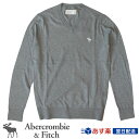 【新作!】アバクロ Abercrombie&Fitch アバクロンビー&フィッチ Vネックセーター Icon V-Neck Sweater グレー【US限定モデル】