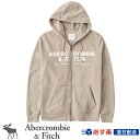 アバクロ Abercrombie&Fitch アバクロンビー&フィッチ ジップアップパーカー 2021SS ロゴフーディ Full-Zip Logo Hoodie ライトブラウン【送料無料】