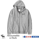 アバクロ Abercrombie&Fitch アバクロンビー&フィッチ ジップアップパーカー 2021SS ロゴフーディ Full-Zip Logo Hoodie Grey グレー【送料無料】