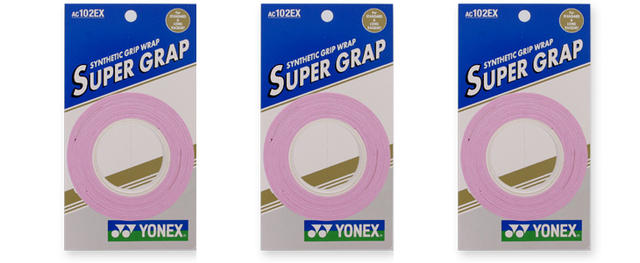 【送料無料】【同色3個セット】YONEX(ヨネックス)ウエットスーパーグリップ3本入り　フレンチピンクAC102EX-128