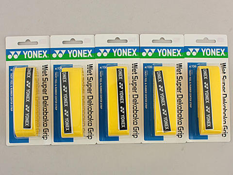 【送料無料】【同色イエロー5個セット】YONEX(ヨネックス)ウエットスーパーデコボコグリップ1本入イエローAC104-004