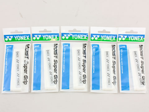 【送料無料】【同色ホワイト5本セット】YONEX(ヨネックス)モイストスーパーグリップ1本入り　AC148-011