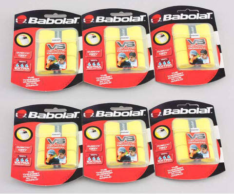 【送料無料】【イエロー6個】BABOLAT(バボラ)VSグリップ×3グリップテープ3本入りBA12788-YL