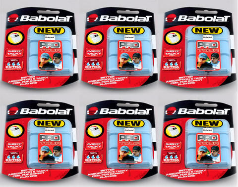 【送料無料】【ブルー6個】BABOLAT(バボラ)PRO　TOUR（プロ　ツアー）オーバーグリップ×3　ブルー3本入り6個　BA14127-BL【smtb-m】メール便で送料無料！ブルー3本入り6個でお買い得！