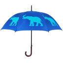 【よりどり3個で送料無料】レディース・ウィメンズSF umbrella アニマルシルエット60cm ジャンプ傘エレファント×ブルーAA-30487【18☆】【婦人傘】