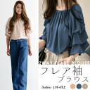 ボリューム袖 フリル ブラウス レディース 長袖 トップス シャツ レース 透け感 おしゃれ 可愛い ブラック メール便 春夏 2018春夏新作 M/L/XL【lage0014】【予約販売:8月28日入荷予定順次発送】【送料無料】メ込