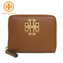 トリーバーチ 財布 二つ折り財布(小銭入れあり) TORY BURCH ブリテン レザー ミディアム ラウンドファスナー 136139 0422 909 (ブラウン系) アウトレット レディース 送料無料
