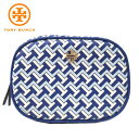 トリーバーチ TORY BURCH ポーチ 64205-1119-436 PVC ジオメトリック柄 コスメティック T ZAG WRISTLET / JEWEL BLUE TZAG ALLOVER/436:ブルー 【レディース】