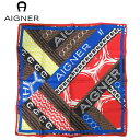 【期間限定ポイント10倍】アイグナー ブティック AIGNER アパレル 242010-571 シルク100% シーズナル 正方形 スカーフ Seasonal / Cyan Blue(ブルー系マルチ)【メール便対応(ネコポス)】【レディース】