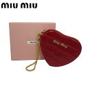 ●ギャラ無し●ミュウミュウ アウトレット miumiu 財布 5TL358 クロコ調レザー ハート チェーン付き コインケース / こ銭入れ / 小物入れ / ポーチ ST.COCCO / FUOCO 【レディース】