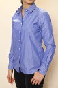 【SALE♪】シャツ レディース 【★ 高番手/120番双糸 ストライプ シャツ/110005 ブルー 】ストライプ ビジネス 長袖 上質 高番手 日本製 レディース フォーマル 正装
